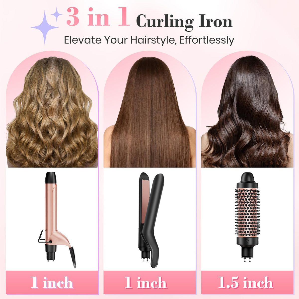 Ufree curling wand and thermal brush side view