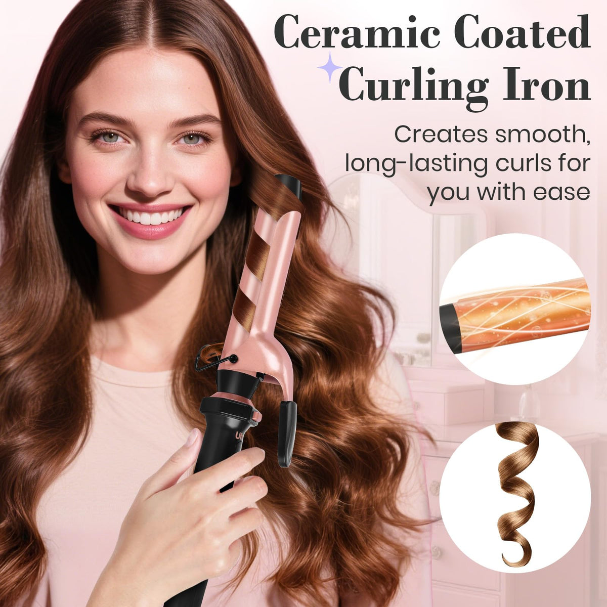 Ufree curling wand set in chic storage pouch