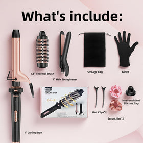 Ufree curling wand set with all accessories displayed
