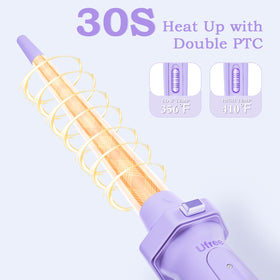 Ufree curling wand with heat-resistant glove and clips