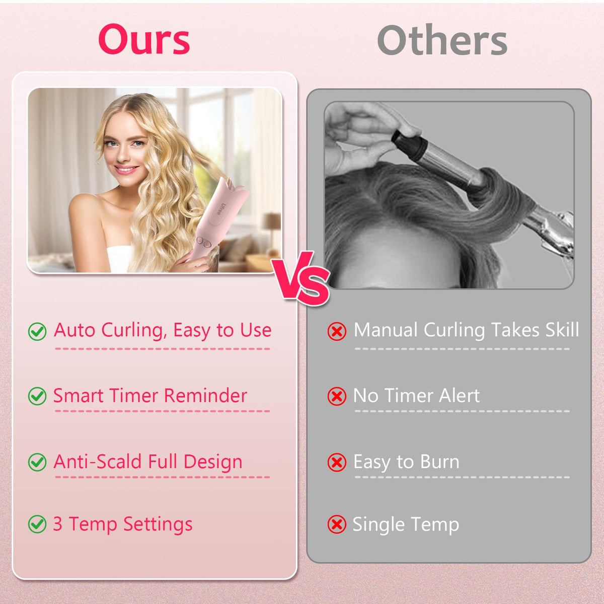 Ufree curling wand with packaging and accessories