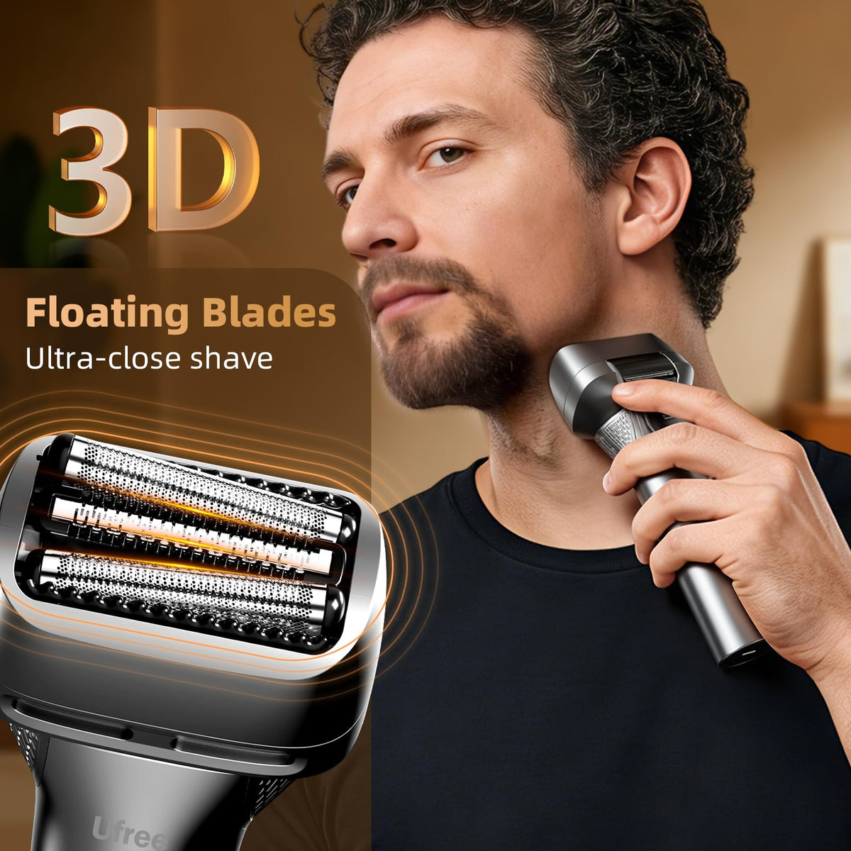 Ufree Foil Shaver back view showing trimmer