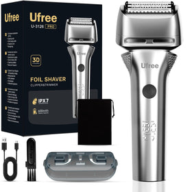 Ufree Foil Shaver front view in silver
