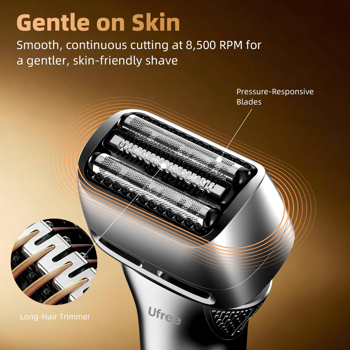 Ufree Foil Shaver side view with LED display