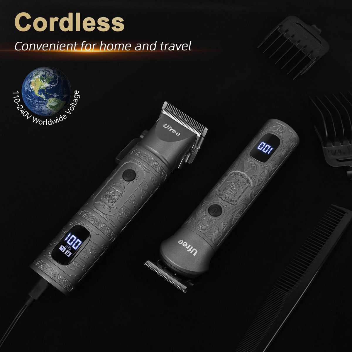 Ufree Hair Clippers close-up of stainless steel blades