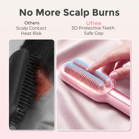 Ufree Hair Straightener Brush in use on hair