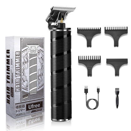 Ufree Mens Beard Trimmer front view with black finish