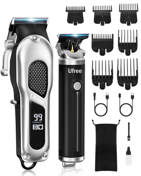 Ufree Professional Hair Cutting Kit front view with clipper and detailer
