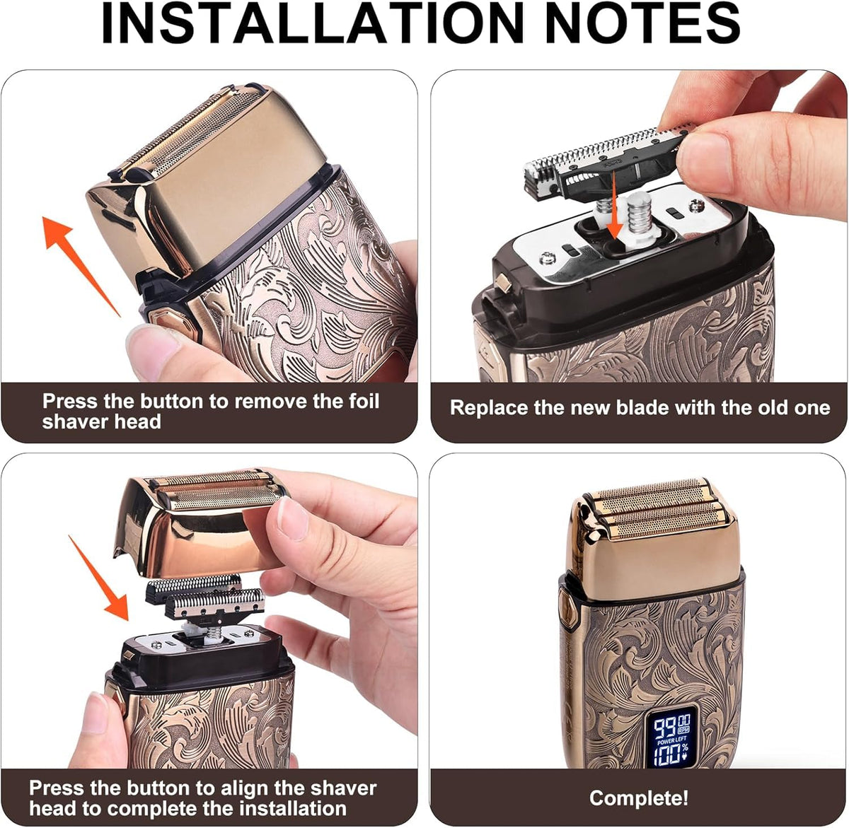 Ufree Replacement Foil and Cutter in use with shaver