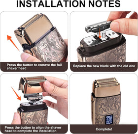 Ufree Replacement Foil and Cutter in use with shaver