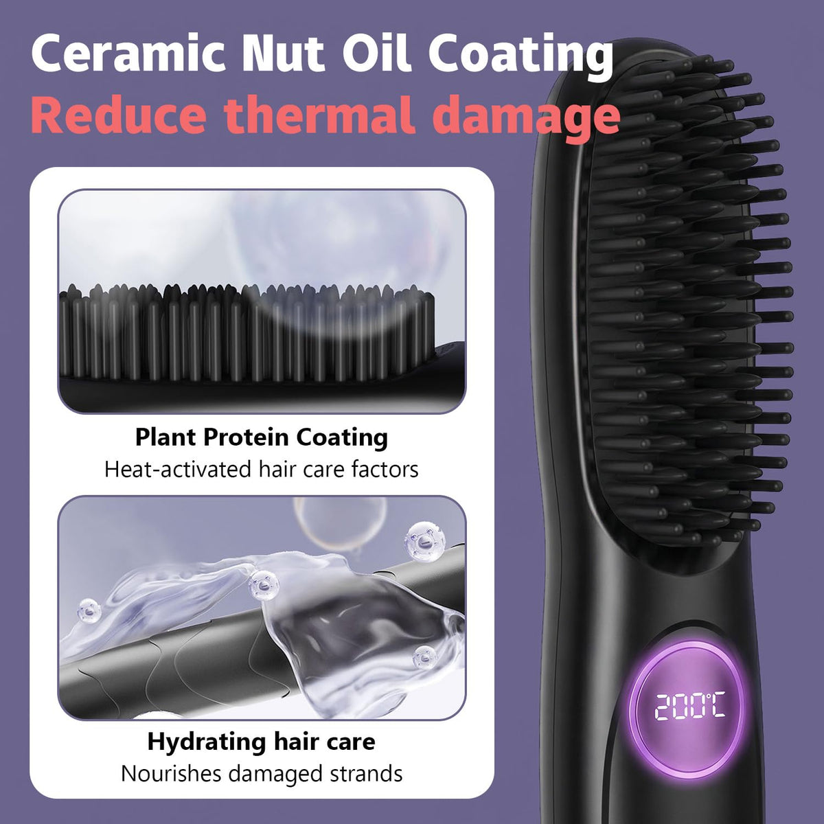 UILSPNG Go Brush Pro cordless hair straightener in travel bag