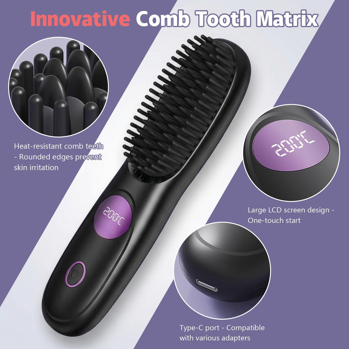 UILSPNG Go Brush Pro cordless hair straightener side view