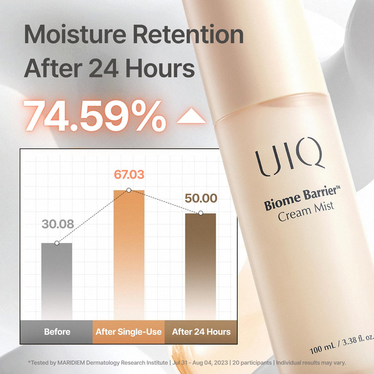 UIQ Biome Barrier Cream Mist 100ml packaging