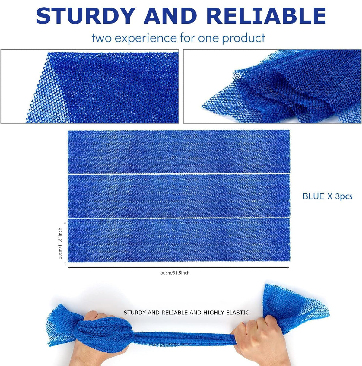 UJFQBH African Bath Sponge Blue in use
