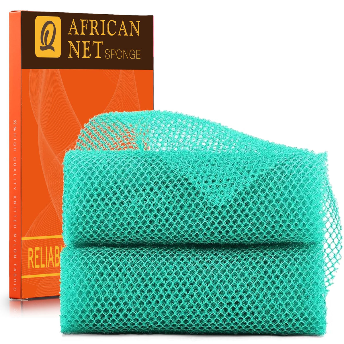 UJFQBH African Bath Sponge green colour front view