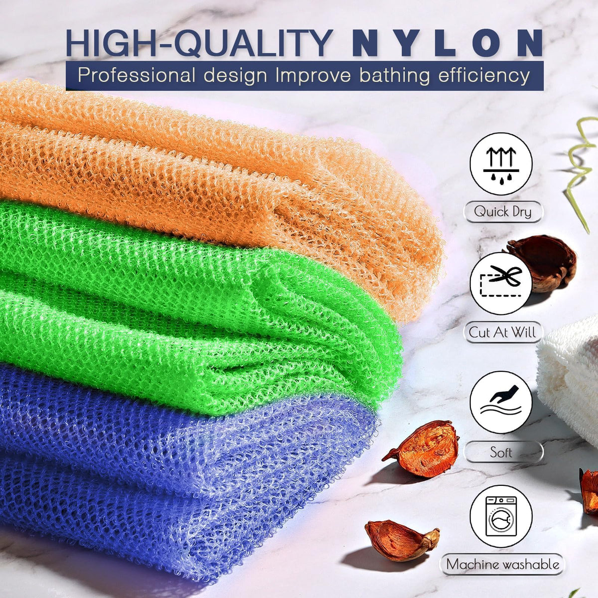 UJFQBH African Bath Sponge in a bathroom setting
