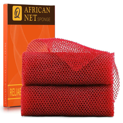 UJFQBH African Bath Sponge red colour front view