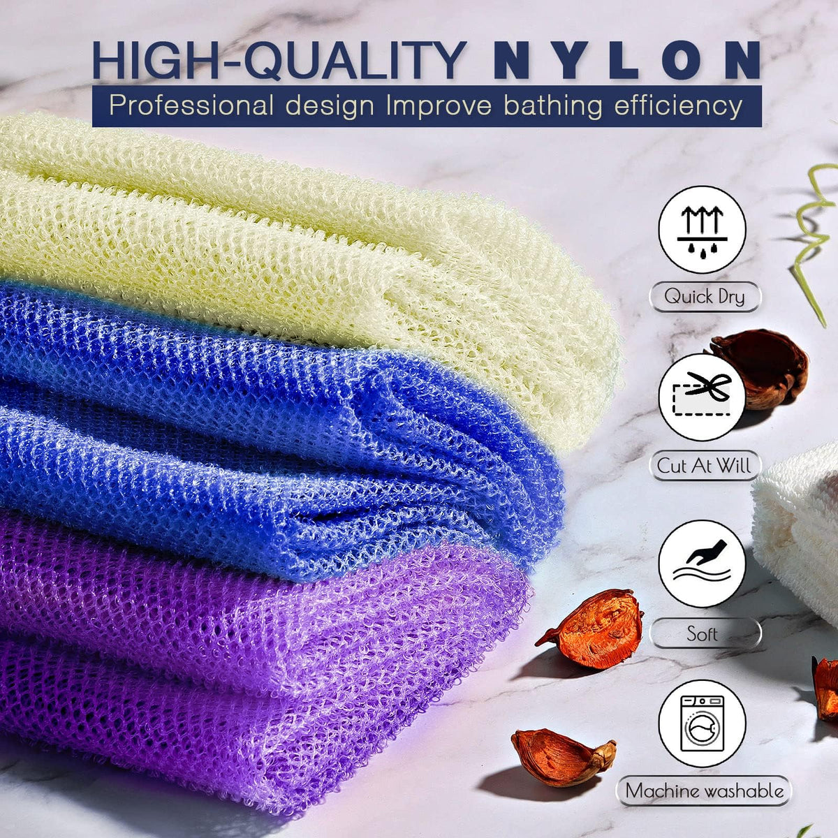 UJFQBH African Bath Sponge set displayed with packaging