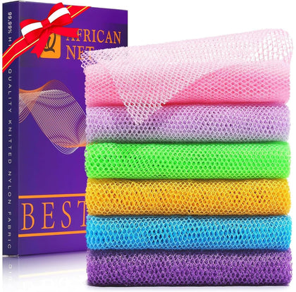 UJFQBH African Bath Sponge Set in six vibrant colours