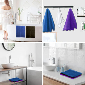 UJFQBH African Bath Sponge set laid out on a bathroom counter