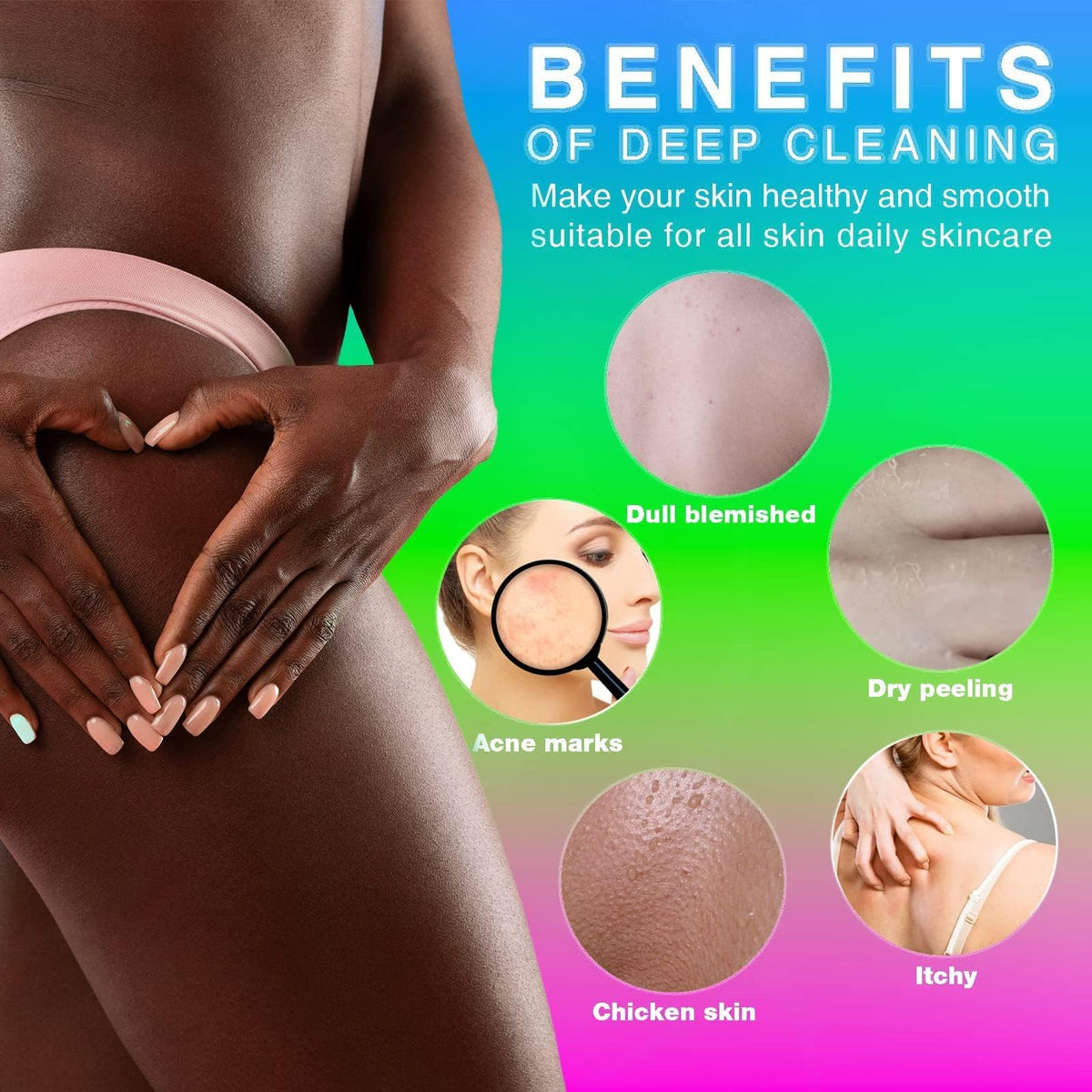 UJFQBH African Bath Sponge showing its stretchability