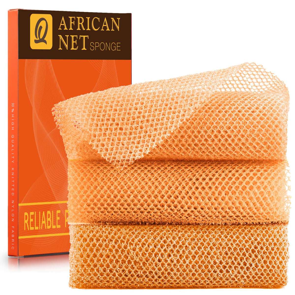 UJFQBH African Bath Sponge yellow front view