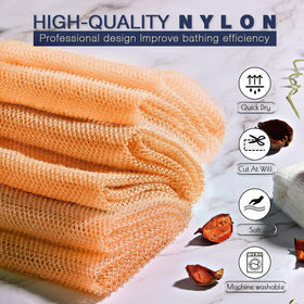 UJFQBH African Bath Sponge yellow in use