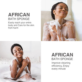 UJFQBH African Exfoliating Net Bath Sponge with packaging