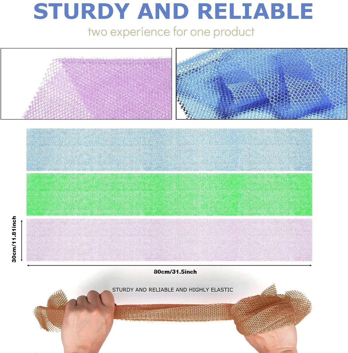 UJFQBH African Exfoliating Net Sponge being used in the shower