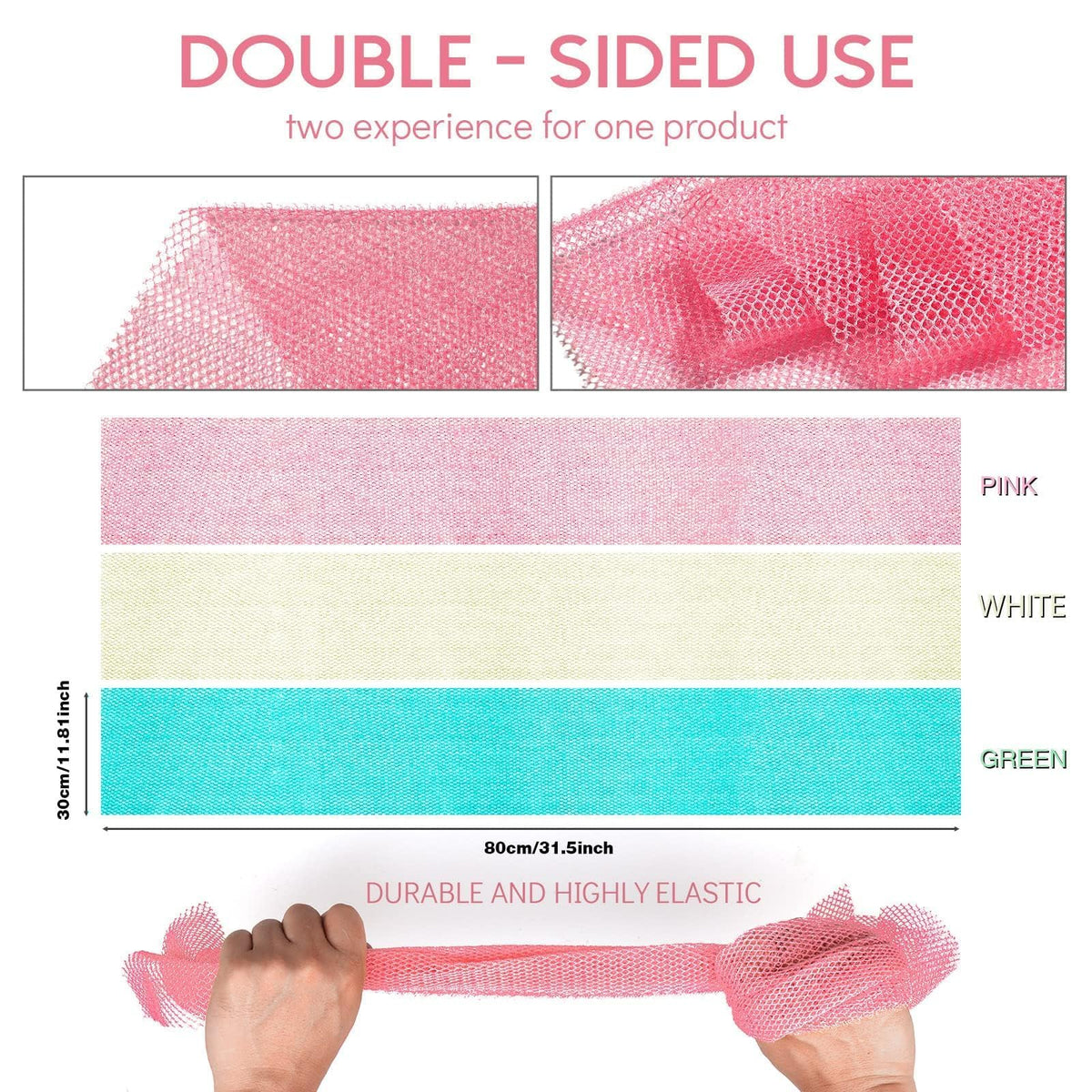 UJFQBH African Net Sponge off-white model on a bath shelf