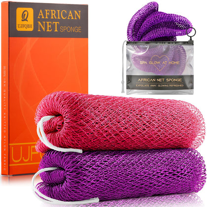 UJFQBH African Net Sponge pink and purple front view