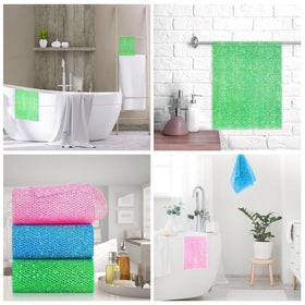 UJFQBH exfoliating shower set with a focus on glossy surface