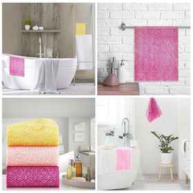 UJFQBH exfoliating sponges stacked together