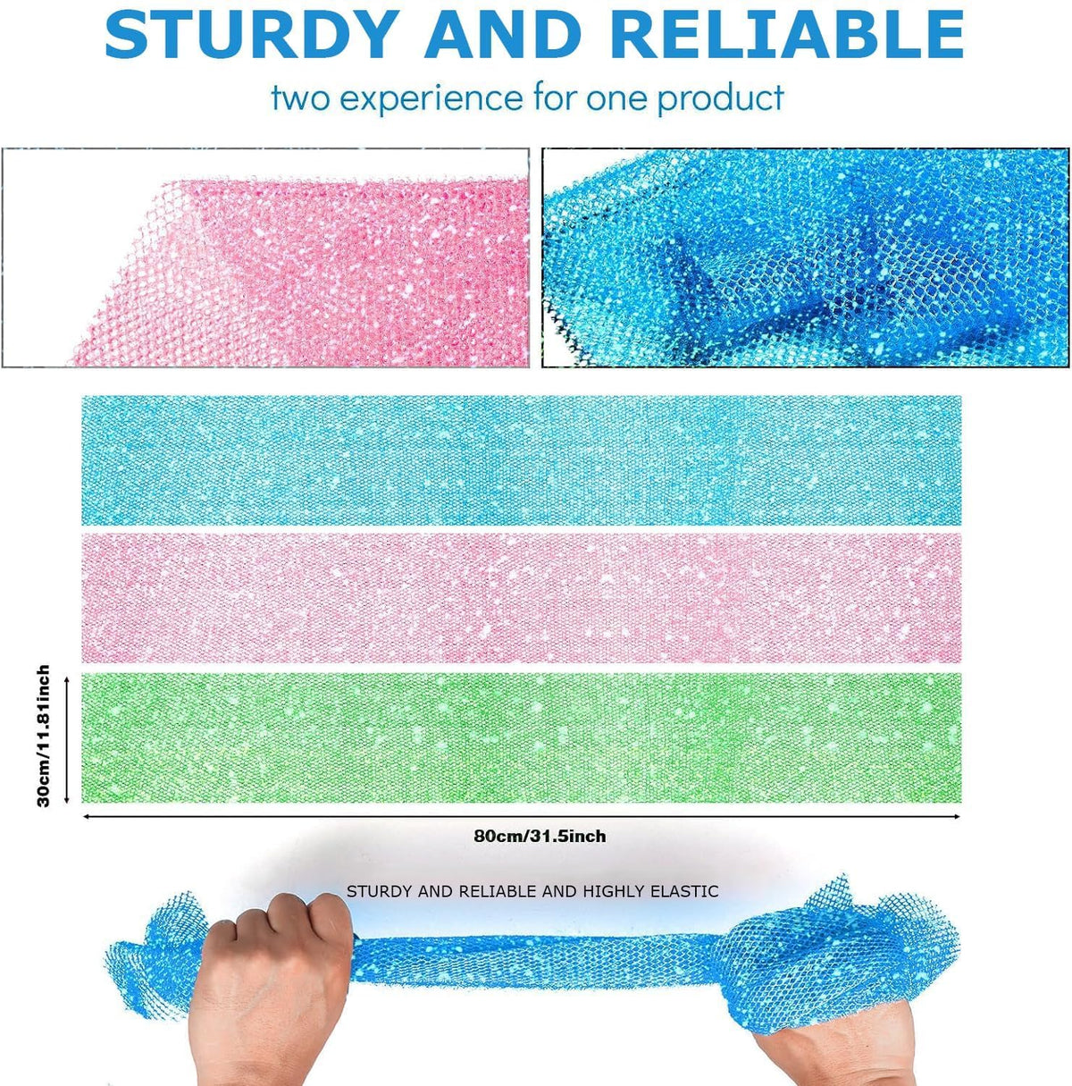 UJFQBH long bath sponge in vibrant Marked Dragon colourway