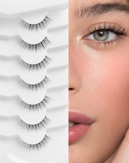 Ukrizi Natural Eyelashes Short Wispy 10mm front view
