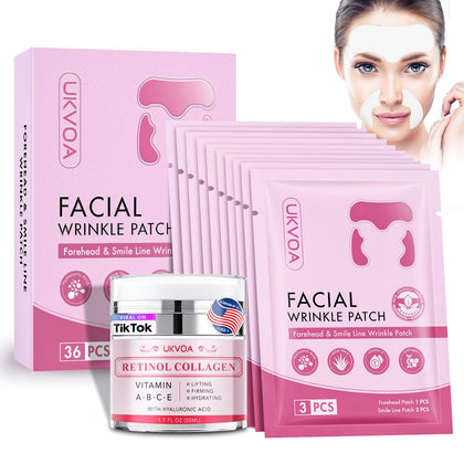 UKVOA Forehead Wrinkle Patches front view in packaging