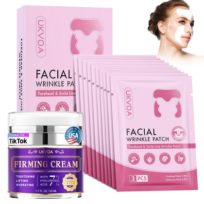 UKVOA Forehead Wrinkle Patches front view with packaging