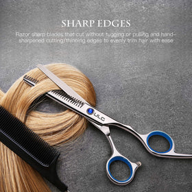 ULG hair cutting scissors ergonomic offset grip