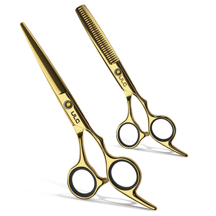 ULG Hair Cutting Scissors Kit 6.5 inch gold front view