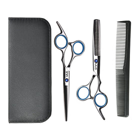 ULG Hair Cutting Scissors Kit front view with scissors and shears