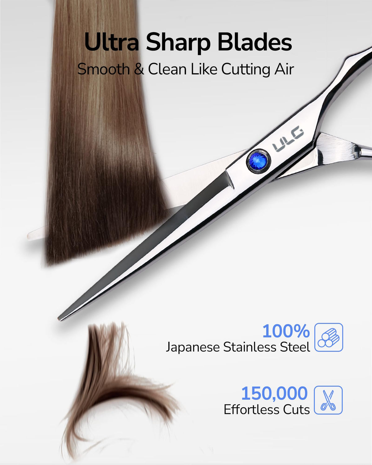 ULG hair scissors with ergonomic off set grip