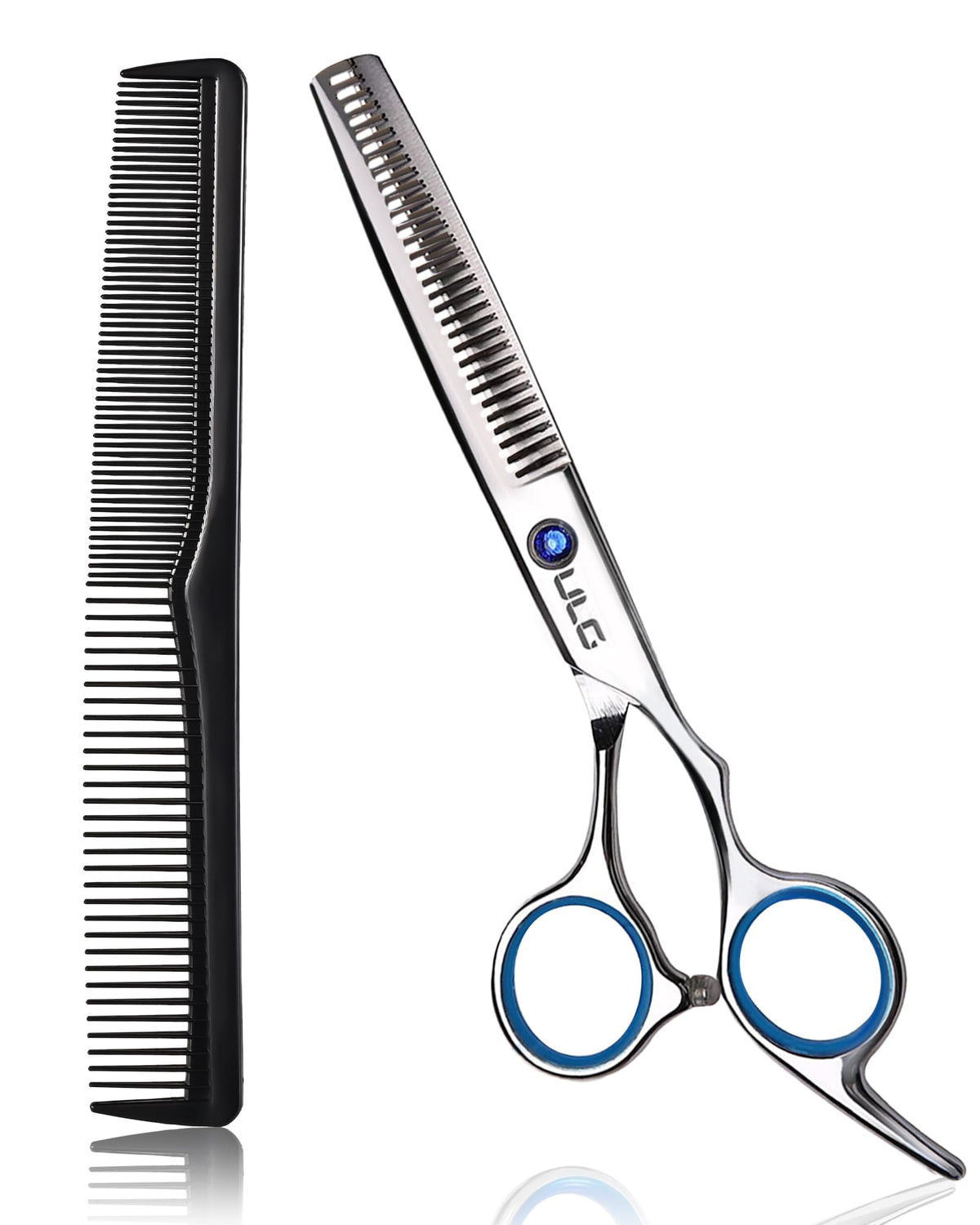 ULG Thinning Shears 6.5 inch front view with green diamond stones