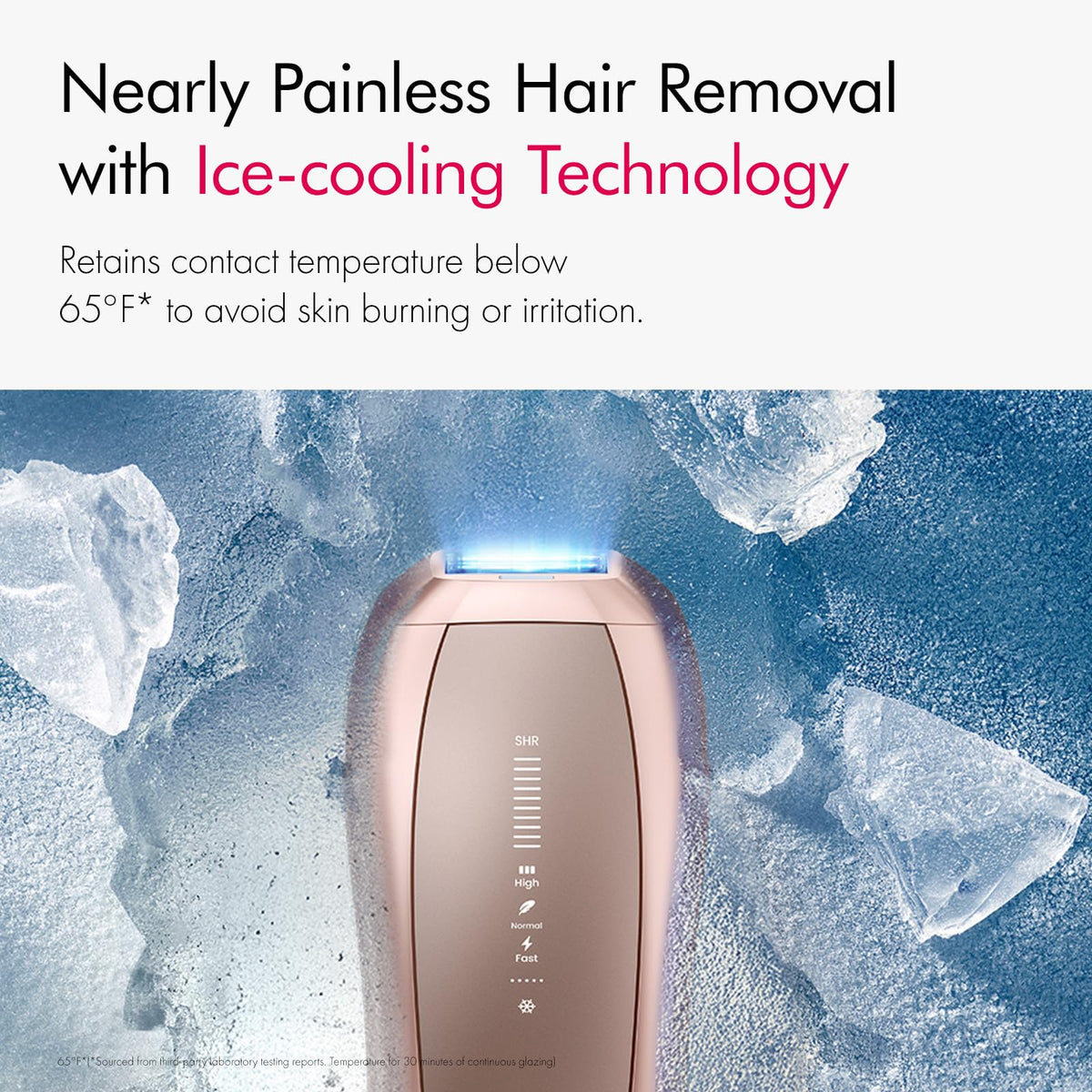 Ulike Air 10 IPL hair removal device display with controls