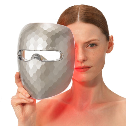 Ulike ReGlow LED Face Mask front view with remote control