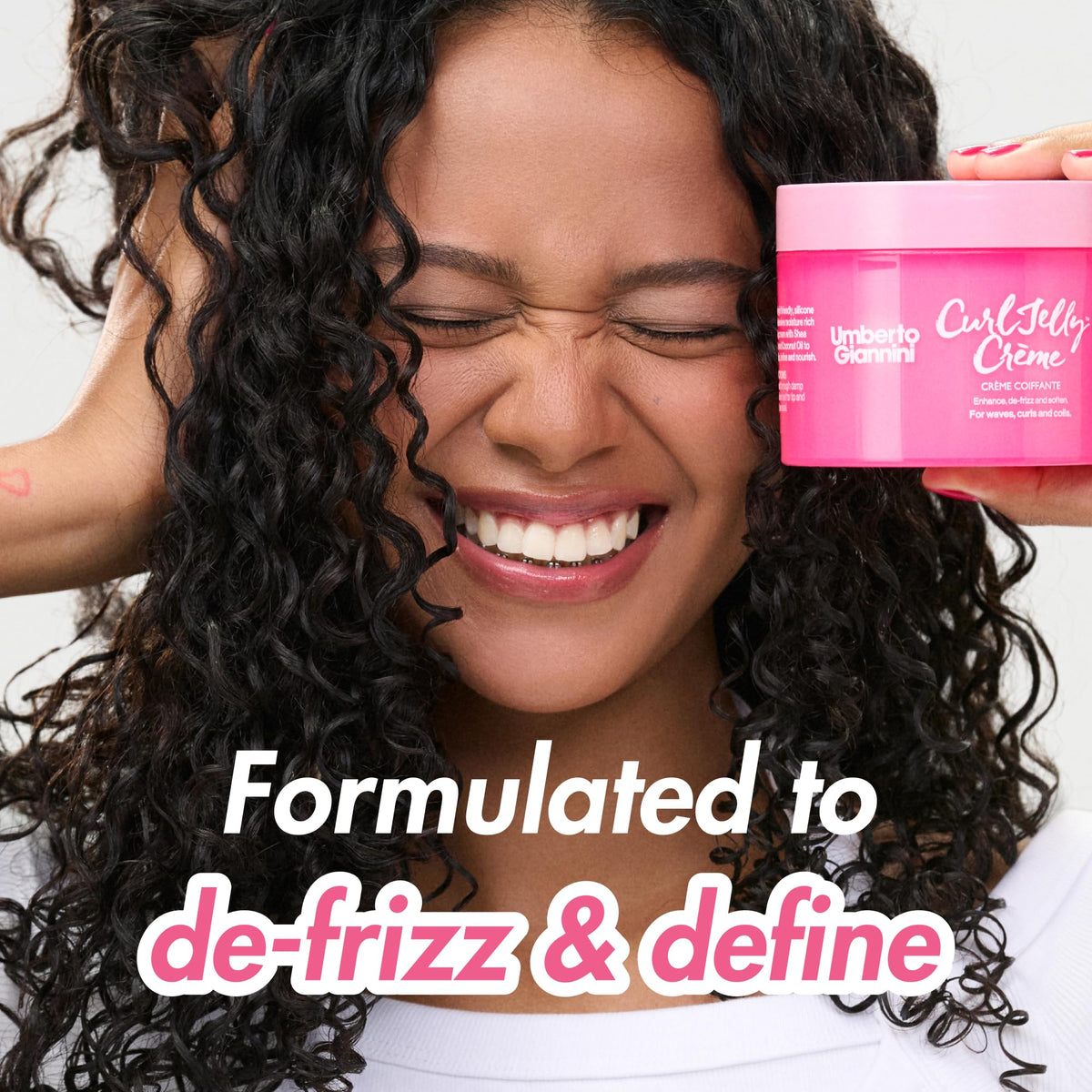 Umberto Giannini Curl Jelly Styling Crème back view with ingredient list