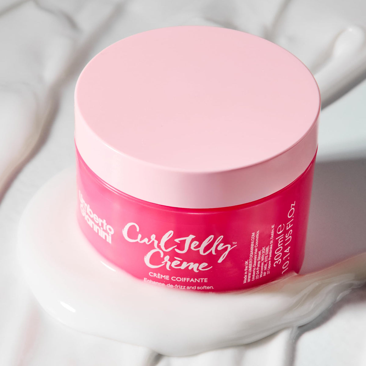 Umberto Giannini Curl Jelly Styling Crème side view showing packaging