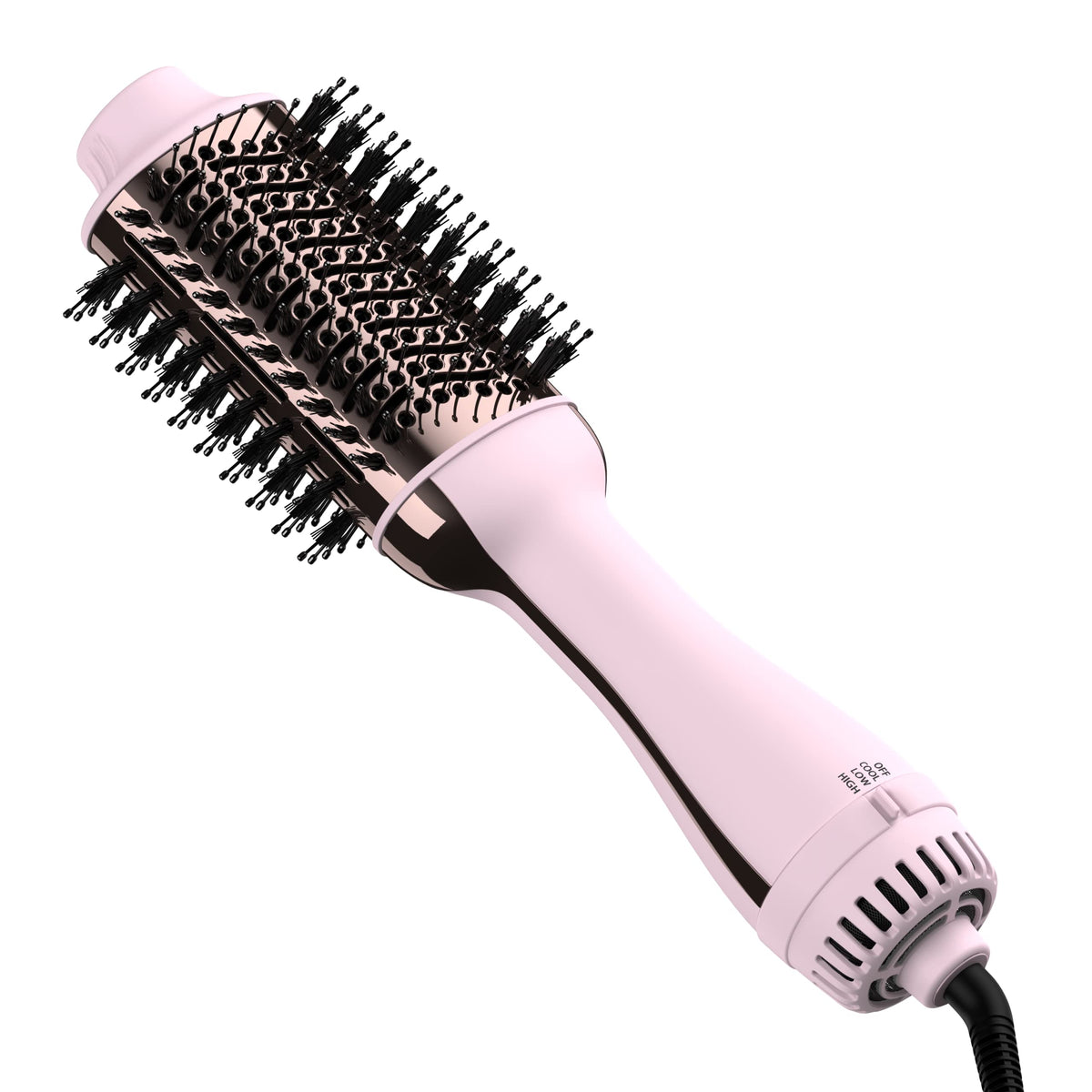 Umeely Hair Dryer Brush front view with ceramic titanium barrel
