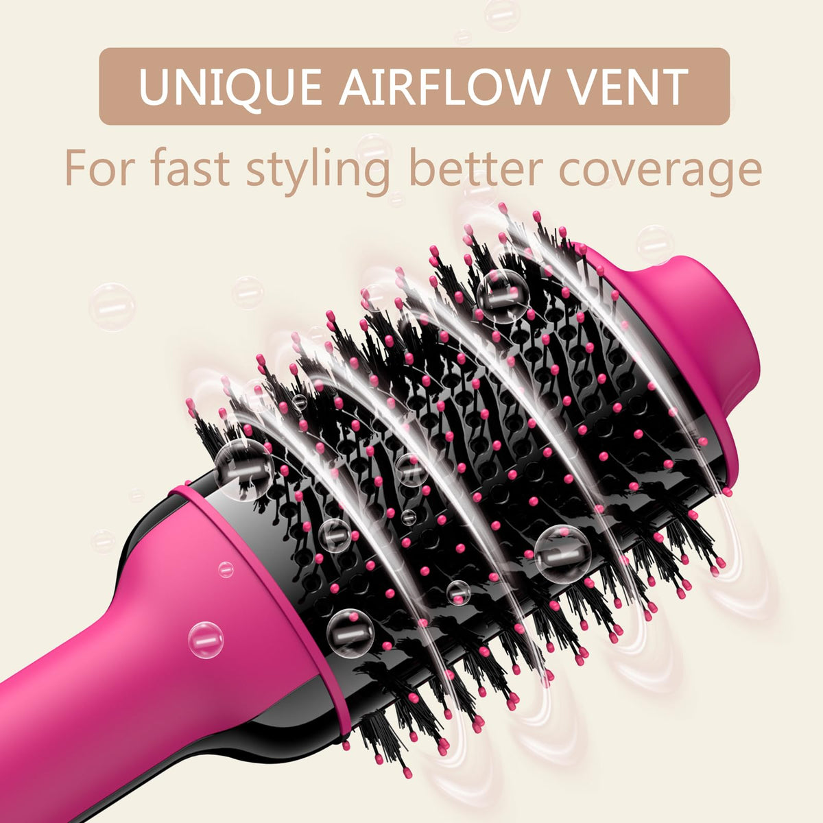 Umeely Hair Dryer Brush in use on styled hair