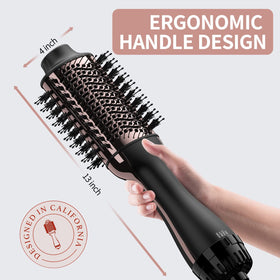 Umeely Hair Dryer Brush in use on styled hair