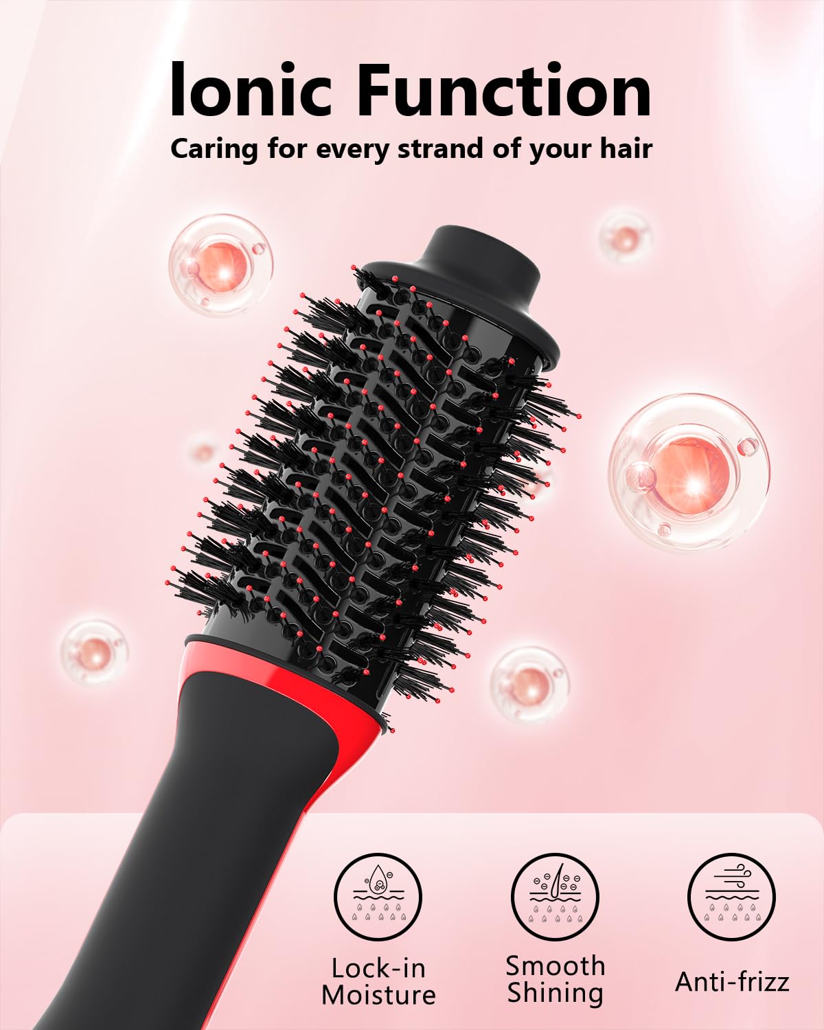 Umeely Plus 2.0 Hair Dryer Brush in use on long hair